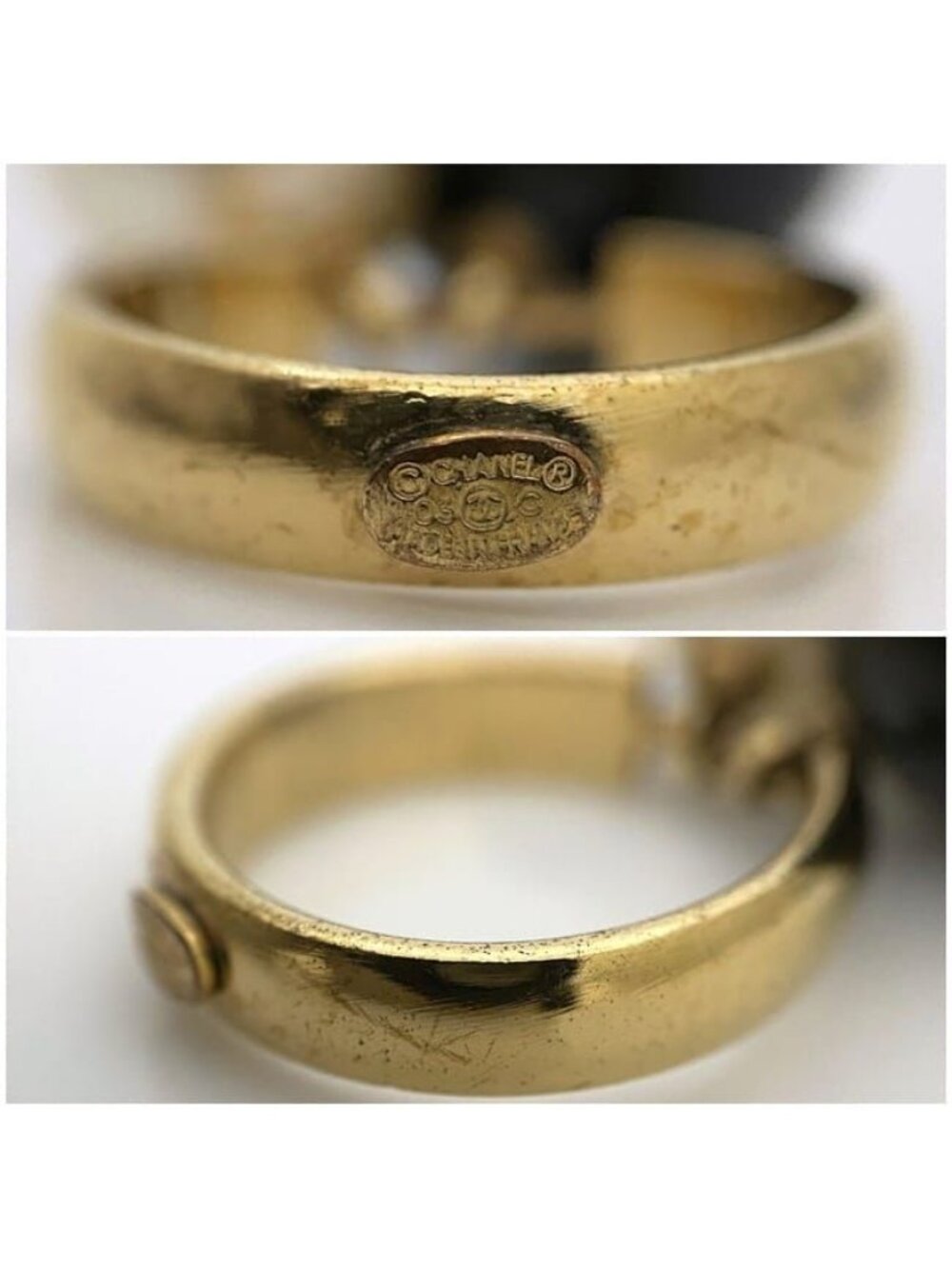 Chanel Pearl Ring Gold White Black - Picture 7 of 11